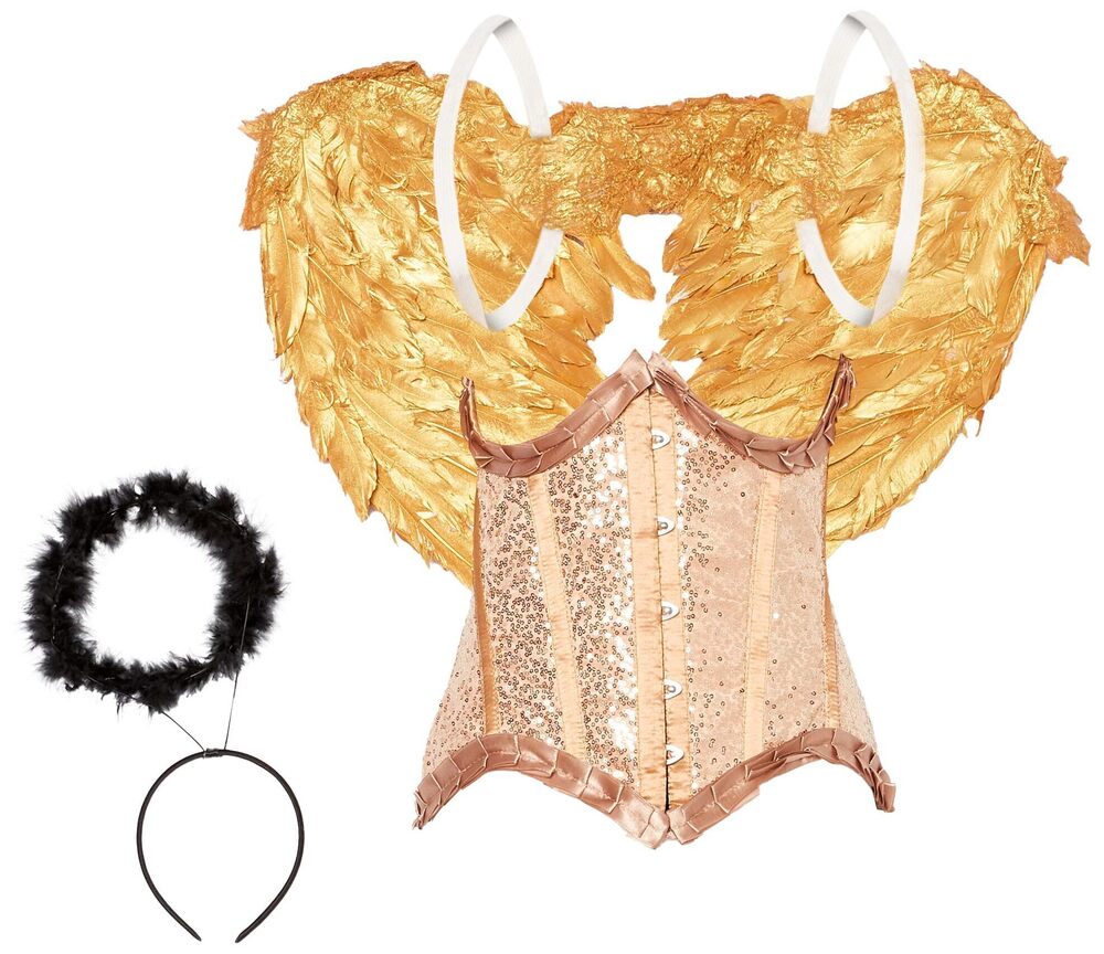 8662 Top Drawer 3 PC Golden Angel Corset Costume Small